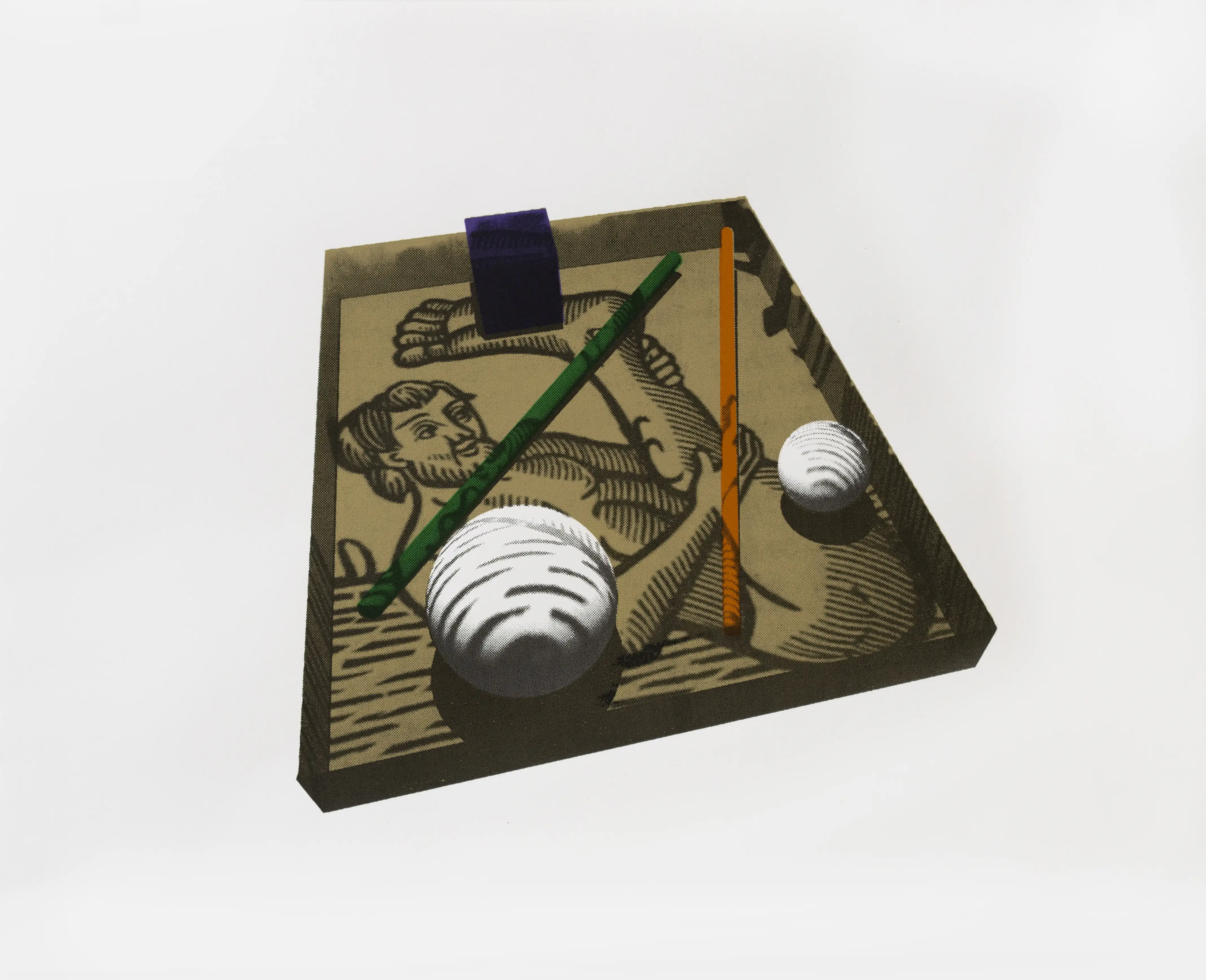 A print of box with objects in it.